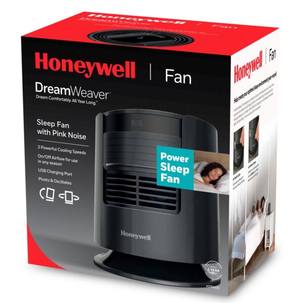 Sleep Electric Tower Fan with Pink Noise, HTF400, Black - Image 7