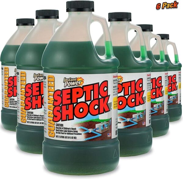 Instant Power Septic Shock Septic Tank Treatment, Drain Cleaner Liquid Clog Remover for Septic System, 67.6 FL OZ (2 Liter), 6 Pack,1868 - Image 2