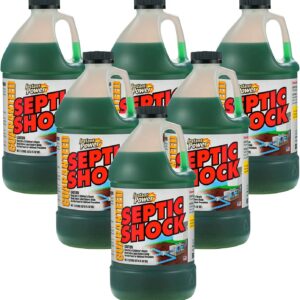 Instant Power Septic Shock Septic Tank Treatment, Drain Cleaner Liquid Clog Remover for Septic System, 67.6 FL OZ (2 Liter), 6 Pack,1868