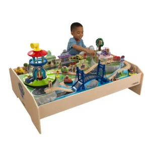PAW Patrol Adventure Bay Wooden Play Table with Rotating Lookout Tower, 73 Pieces