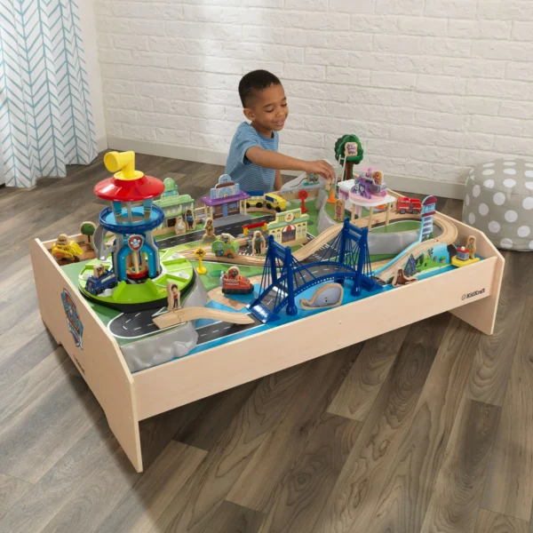 PAW Patrol Adventure Bay Wooden Play Table with Rotating Lookout Tower, 73 Pieces - Image 2