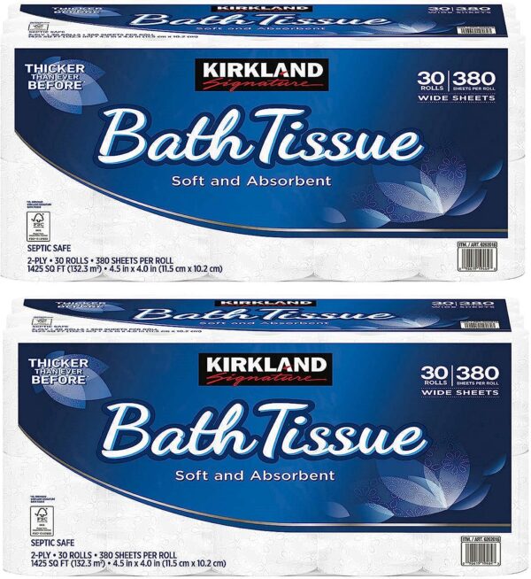 Kirkland Signature Bath Tissue, 2-Ply, 425, 2 Pack (30 count)