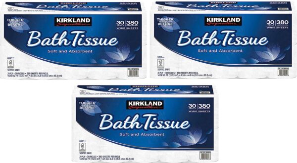 Kirkland Signature Bath Tissue, 2-Ply, 425, 3 Pack (30 count)