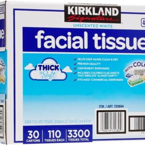 Kirkland Signature Facial Tissue, Lodge Pack   110 ct   30 pk