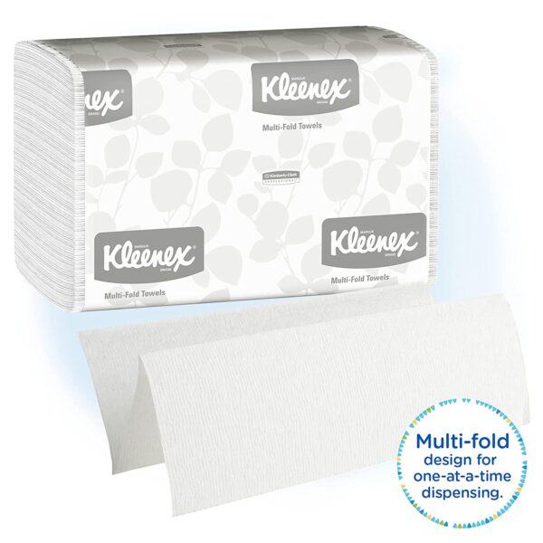 Kleenex Multifold Paper Towels (01890), White, 16 Packs / Case, 150 Tri Fold Paper Towels / Pack, 2,400 Towels / Case - Image 5