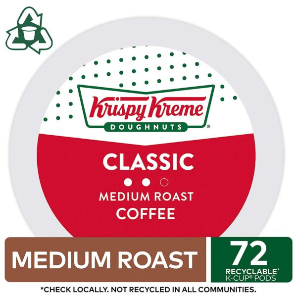 Krispy Kreme Classic, Single-Serve Keurig K-Cup Pods, Medium Roast Coffee, 12 Count (Pack of 6) - Image 2