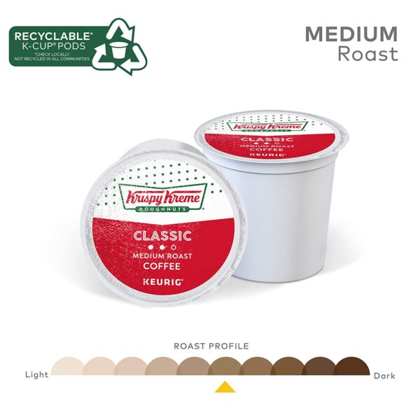 Krispy Kreme Classic, Single-Serve Keurig K-Cup Pods, Medium Roast Coffee, 12 Count (Pack of 6) - Image 4