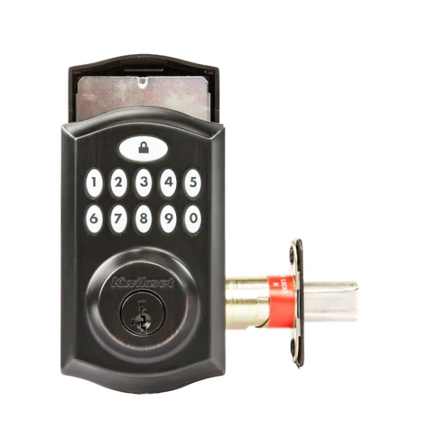 913 Venetian Bronze Single Cylinder Electronic Deadbolt Lighted Keypad - Image 3