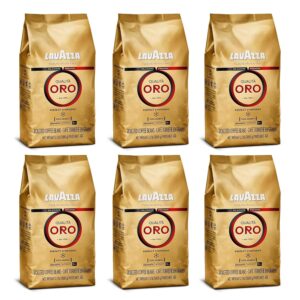 Lavazza Qualit?? Oro Whole Bean Coffee Blend, Medium Roast, 2.2-Pound Bag (Pack of 6) ,Full-bodied medium roast with sweet, aromatic flavor, Non-GMO, Value Pack