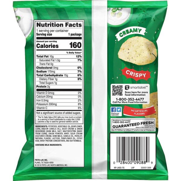 Lay s Sour Cream   Onion Flavored Potato Chips, 1 Ounce (Pack of 104) - Image 2