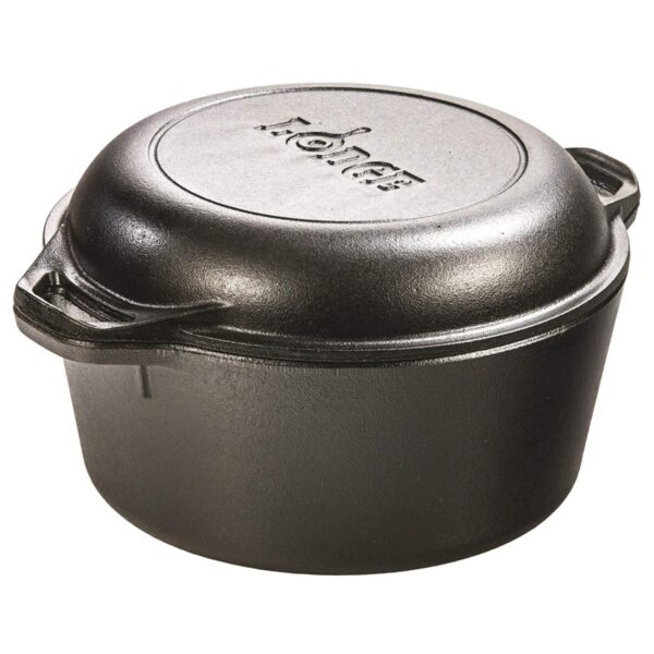 L8D Cast Iron 5 Quart Double Dutch Oven