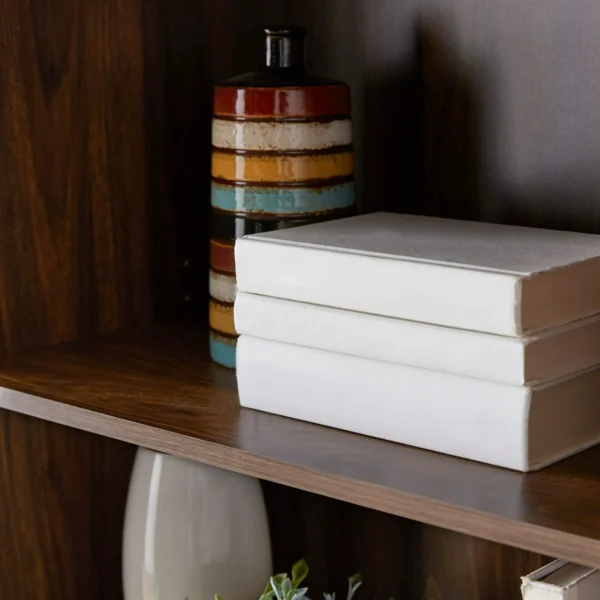 5-Shelf Bookcase with Adjustable Shelves, Canyon Walnut - Image 3