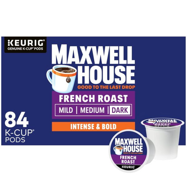 Maxwell House French Roast Dark Roast K-Cup Coffee Pods (84 ct Box)