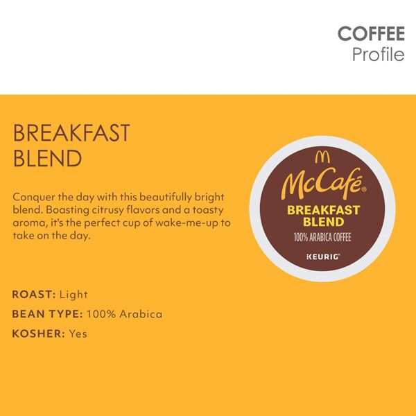 McCaf?? Breakfast Blend, Keurig Single Serve K-Cup Pods, Light Roast Coffee Pods, 96 Count - Image 3