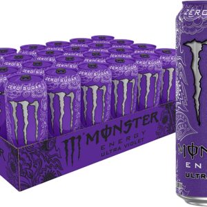 Monster Energy Ultra Violet, Sugar Free Energy Drink, 16 Ounce (Pack of 24)