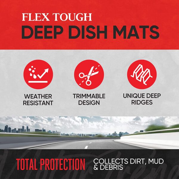 923-BG Beige Contour Liners-Deep Dish Heavy Duty Rubber Floor Mats for Car SUV Truck   Van-All Weather Protection Trim to Fit Most Vehicles(Tan Beige) - Image 3