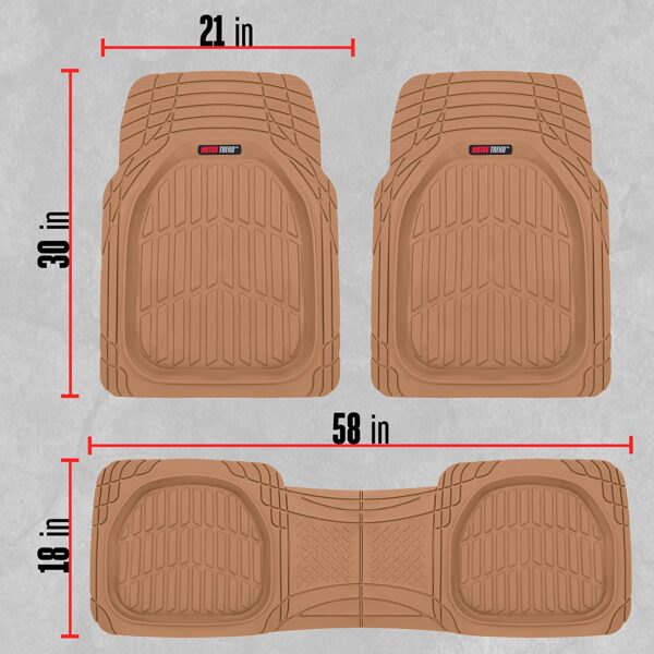 923-BG Beige Contour Liners-Deep Dish Heavy Duty Rubber Floor Mats for Car SUV Truck   Van-All Weather Protection Trim to Fit Most Vehicles(Tan Beige) - Image 9