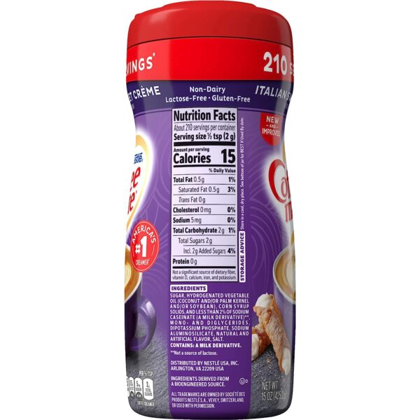 NESTLE COFFEE MATE Italian Sweet Creme Powder Coffee Creamer 15 oz (Pack of 6) - Image 4