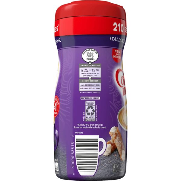 NESTLE COFFEE MATE Italian Sweet Creme Powder Coffee Creamer 15 oz (Pack of 6) - Image 3