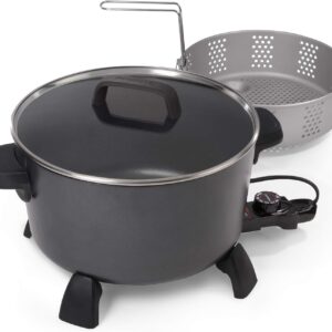 06009 10-quart Kitchen Kettle XL steamer Multi-Cooker, Black