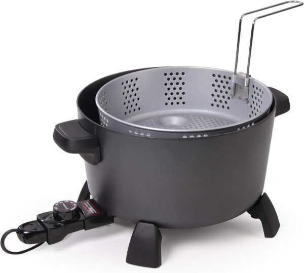 06009 10-quart Kitchen Kettle XL steamer Multi-Cooker, Black - Image 3