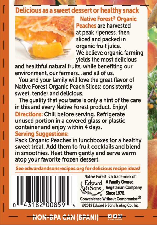 Native Forest Organic Sliced Peaches, 15 Ounce Cans (Pack of 6) - Image 2
