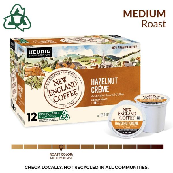 New England Coffee Hazelnut Cr??me Medium Roast Single Serve Pods, 12ct Box (Pack of 6) - Image 2