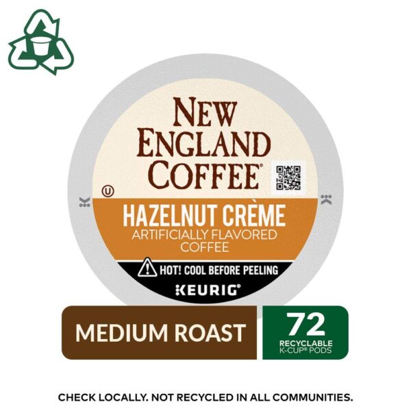 New England Coffee Hazelnut Cr??me Medium Roast Single Serve Pods, 12ct Box (Pack of 6) - Image 13