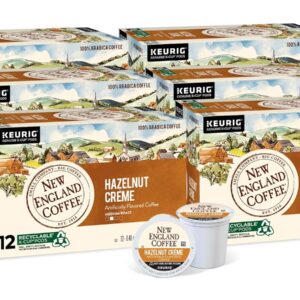 New England Coffee Hazelnut Cr??me Medium Roast Single Serve Pods, 12ct Box (Pack of 6)