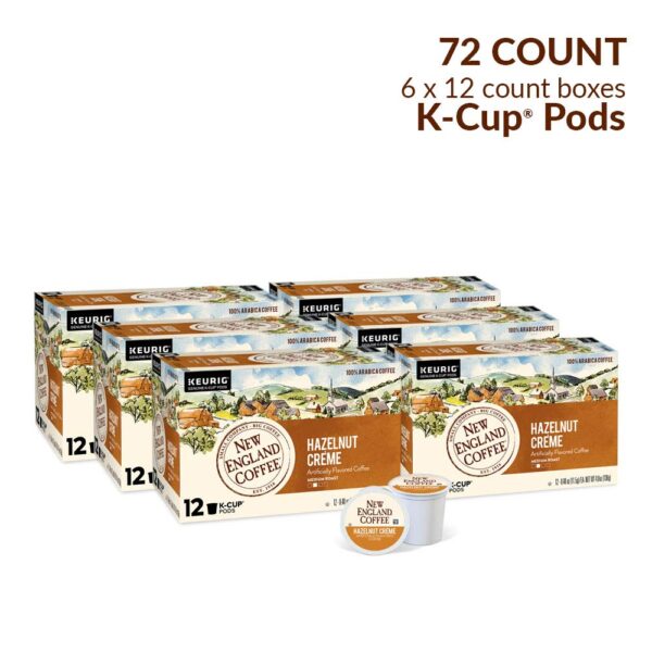 New England Coffee Hazelnut Cr??me Medium Roast Single Serve Pods, 12ct Box (Pack of 6) - Image 12