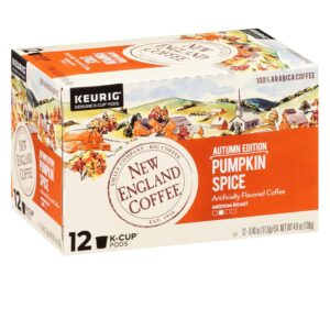 New England Coffee Pumpkin Spice Medium Roast Single Serve Pods, 12ct Box (Pack of 6)