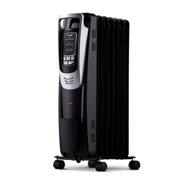 AH-450B Portable1500-Watt Electric Oil-Filled Silent Radiator Heater with Energy Efficient Operation Cover 150 sq. ft.   Black - Image 3