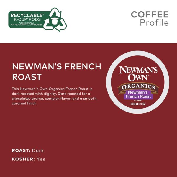 Newman s Own Organics French Roast, Single-Serve Keurig K-Cup Pods, Dark Roast Coffee, 96 Count - Image 10