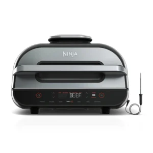 FG551  Smart XL 6-in-1 Indoor Grill with Air Fry, Roast, Bake, Broil   Dehydrate, Smart Thermometer, Black/Silver