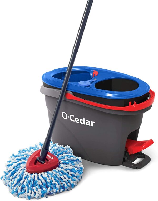 O-Cedar EasyWring RinseClean Microfiber Spin Mop   Bucket Floor Cleaning System, Grey