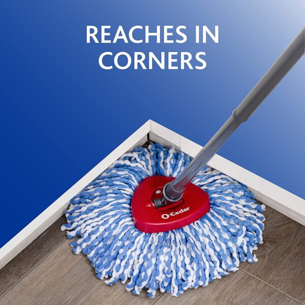 O-Cedar EasyWring RinseClean Microfiber Spin Mop   Bucket Floor Cleaning System, Grey - Image 7