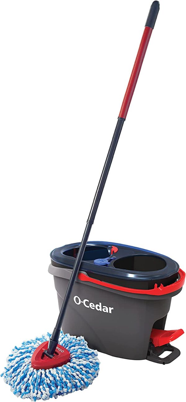 O-Cedar EasyWring RinseClean Microfiber Spin Mop   Bucket Floor Cleaning System, Grey - Image 10