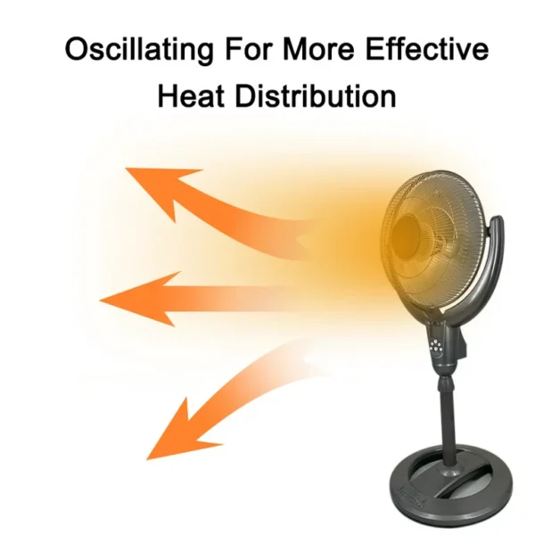 H-4501 14  Adjustable Oscillating Pedestal Dish Heater w/ Remote Control - Image 2