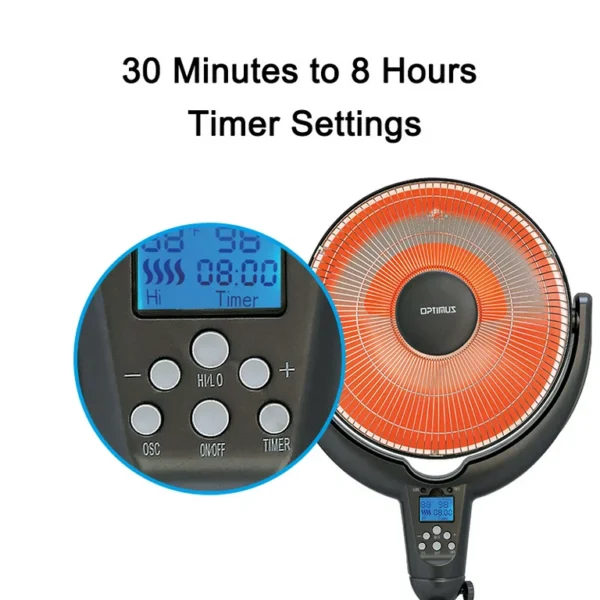 H-4501 14  Adjustable Oscillating Pedestal Dish Heater w/ Remote Control - Image 5