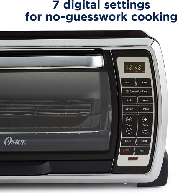 Toaster Oven | Digital Convection Oven, Large 6-Slice Capacity, Black/Polished Stainless ( TSSTTVMNDG-SHP-2 ) - Image 5