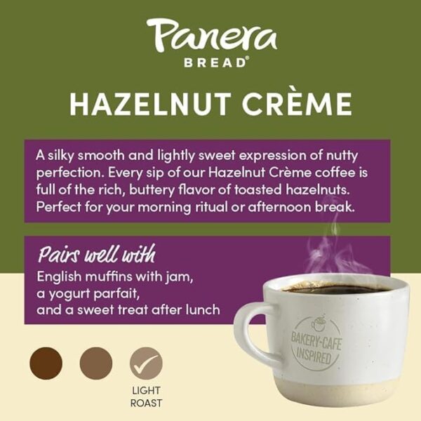 Panera Bread Hazelnut Cr??me Light Roast Coffee, Single Serve 60 Count Pods (6 Packs of 10) - Image 6