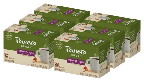 Panera Bread Hazelnut Cr??me Light Roast Coffee, Single Serve 60 Count Pods (6 Packs of 10)