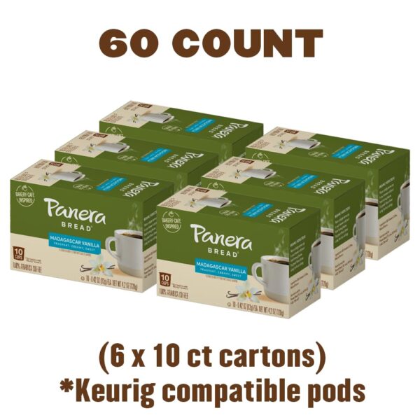Panera Bread Madagascar Vanilla Light Roast Coffee, Single Serve 60 Count Pods (6 Packs of 10) - Image 8