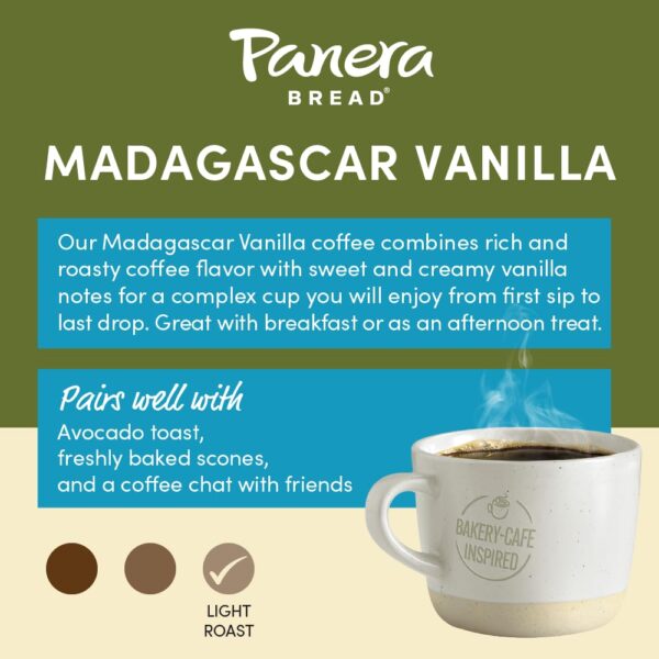 Panera Bread Madagascar Vanilla Light Roast Coffee, Single Serve 60 Count Pods (6 Packs of 10) - Image 7
