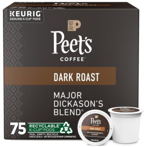 Peet s Coffee, Dark Roast K-Cup Pods for Keurig Brewers   Major Dickason s Blend 75 Count (1 Box of 75 K-Cup Pods)