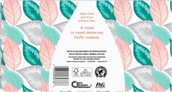 Puffs Basic Facial Tissues; 1 Family Box; 180 Tissues Per Box (Pack of 24) (Old Version) - Image 8
