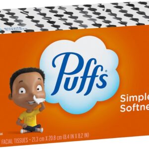 Puffs Basic Facial Tissues; 1 Family Box; 180 Tissues Per Box (Pack of 24) (Old Version)