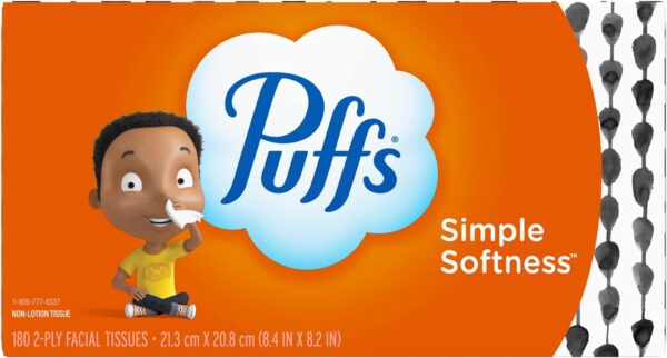 Puffs Basic Facial Tissues; 1 Family Box; 180 Tissues Per Box (Pack of 24) (Old Version) - Image 5