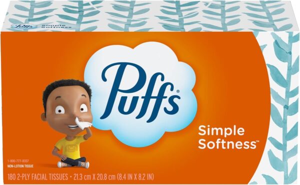 Puffs Basic Facial Tissues; 1 Family Box; 180 Tissues Per Box (Pack of 24) (Old Version) - Image 4