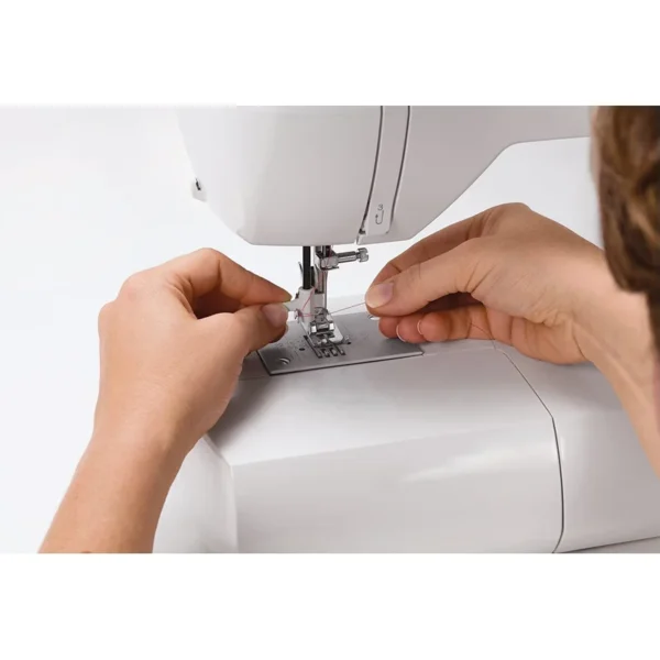 6180 Portable Sewing Machine with Easy Threading and Free Arm, White/Gray - Image 2